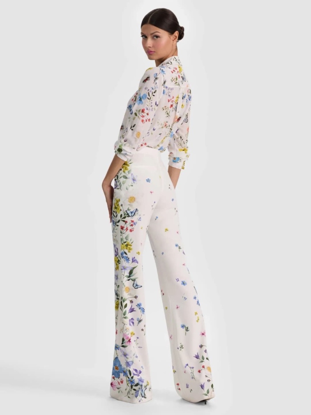 Alice + Olivia Andrew Pants Twisting Vines Off White size 6 - Picture 4 of 12